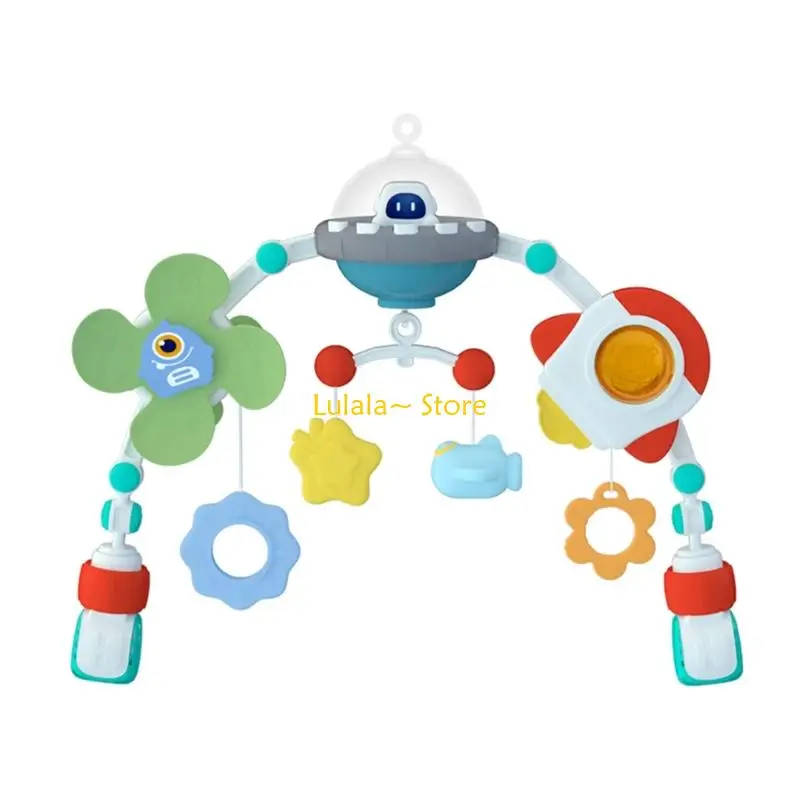 Y4QA Space Design Crib per neonati giocattolo appeso a morsetto regolabile Montaggio ABS Passeggino Mobile Play Arch Toyphair