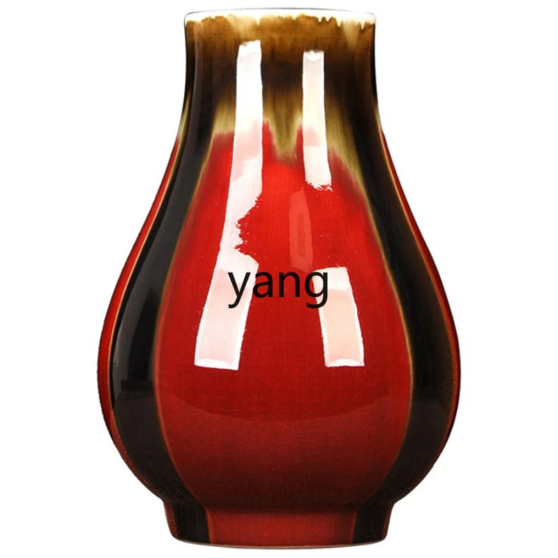 LTT ceramics Lang red kiln vase classical home decoration living room flower arrangement