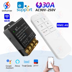 eWelink WiFi Smart Switch 110V 220V 30A Receiver for Smart Home,2.4GHz Remote,APP Control,Timer,Work With Alexa Google Home