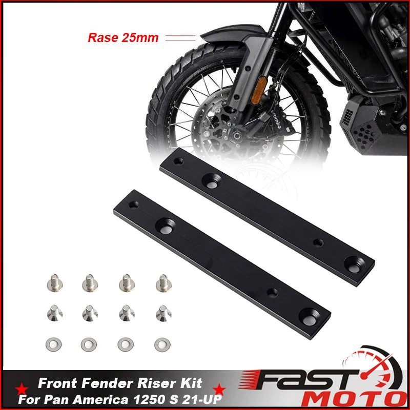 

RA1250 Aluminum 25mm 1 inch Front Fender Riser Mudguard Lift Bracket Rising Kit For Pan America 1250 S Special RA1250S 2021-2024