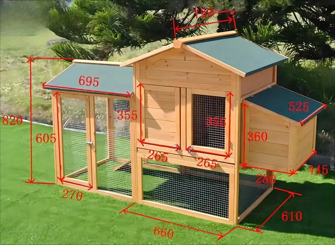 New Arrival Large Outdoor Door Removable Waterproof Animal Pet House Wooden Bunny Hutch Rabbit House Cage Wooden Chicken Coop Wi
