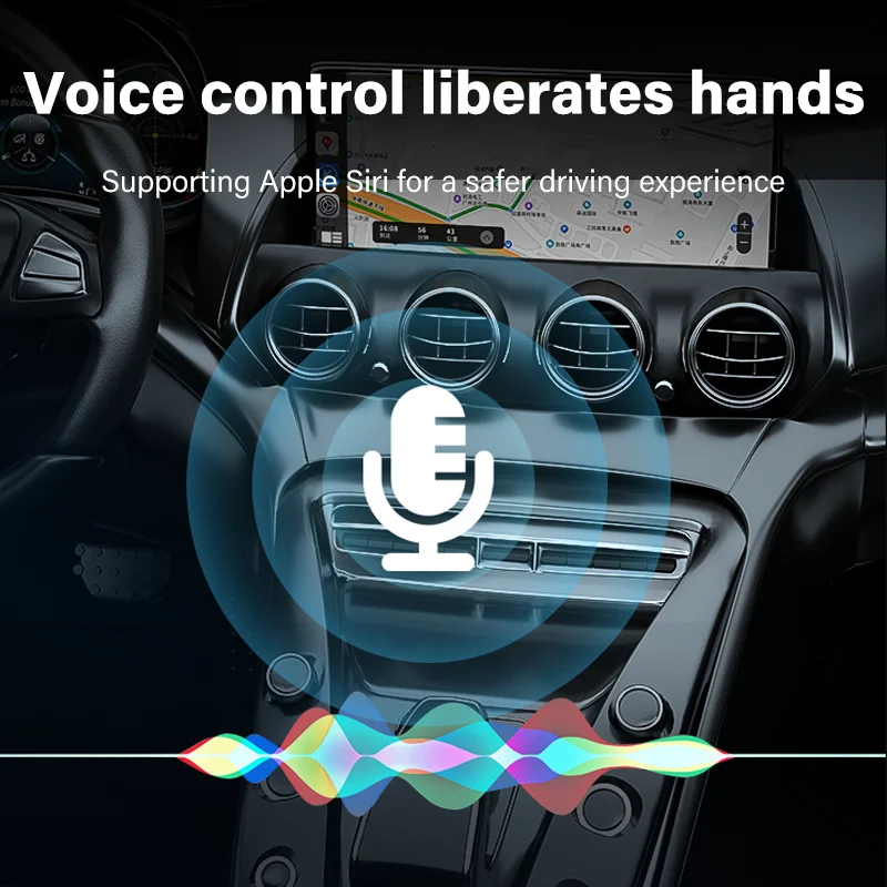 อะแดปเตอร์ CarPlay ไร้สาย2024อัปเกรดแบบปลั๊กแอนด์เพลย์อะแดปเตอร์ไร้สายในรถยนต์รองรับผู้ใช้ iPhone หลายคน