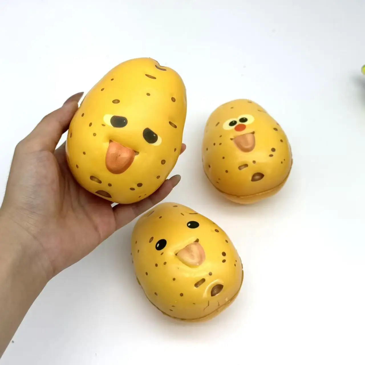 Cute Simulation Potato Strawberry Slow Rising Squishy Toys Cucumber Squeeze Fidget Toy PU Foam Stress Relief Decompression Gift view 4