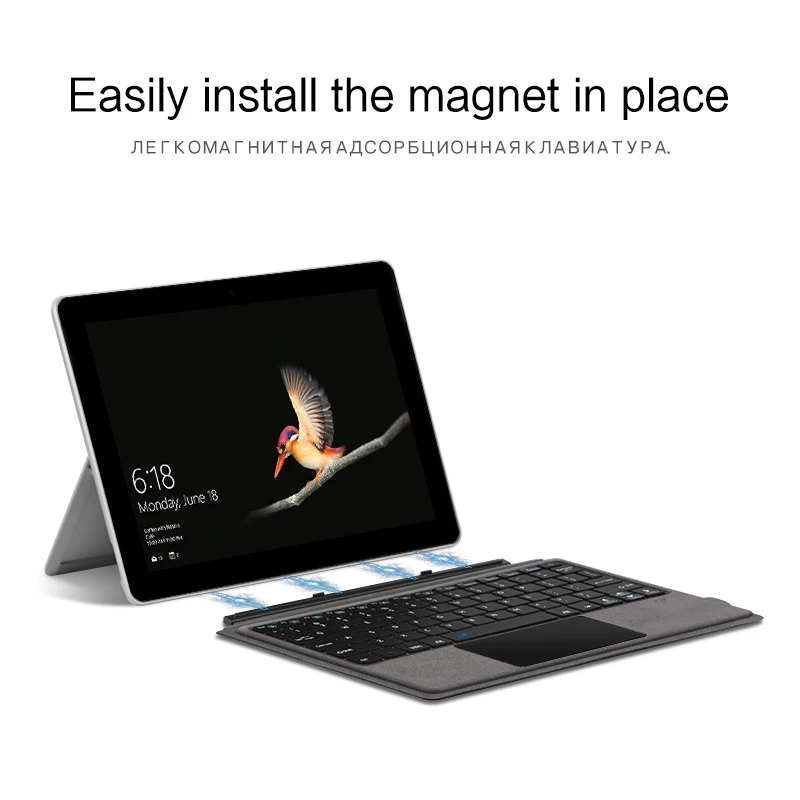 AJIUYU Magnetic Backlit Keyboard For Microsoft Surface Go 3 1 2 Tablet PC Go3 Go2 Go1 10.1 10.5 inch PC Keyboard Cover