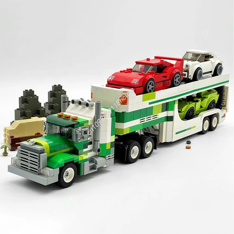 

1101 шт. MOC Big Pete Транспортер и Raging Bull Huracan City Champion Строительные блоки Рождественская сборка подарок на день рождения