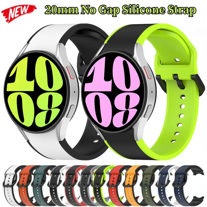 No Gap Silicone Strap for Samsung Galaxy Watch 4/6 Classic 46mm 47mm Amazfit GTS 4 Bracelet Watch 4/5/6/7/5Pro 40mm 44mm 45mm