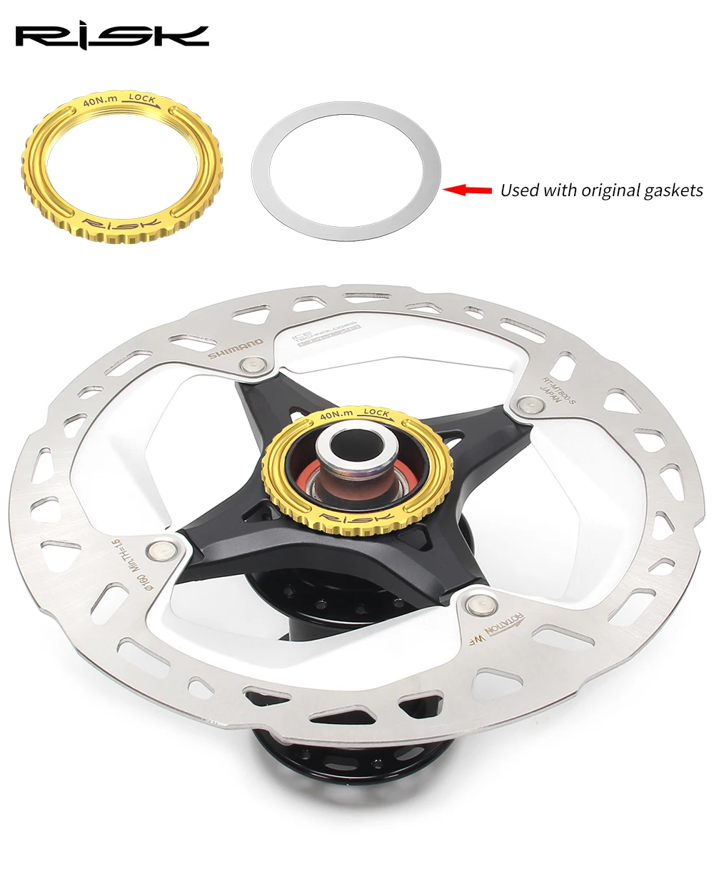 RISK Bicycle Disc Brake Lock Cover Lock Cover In Titanium Alloy 34x44x3mm Groove-symmetrical Design Dynamic Balance