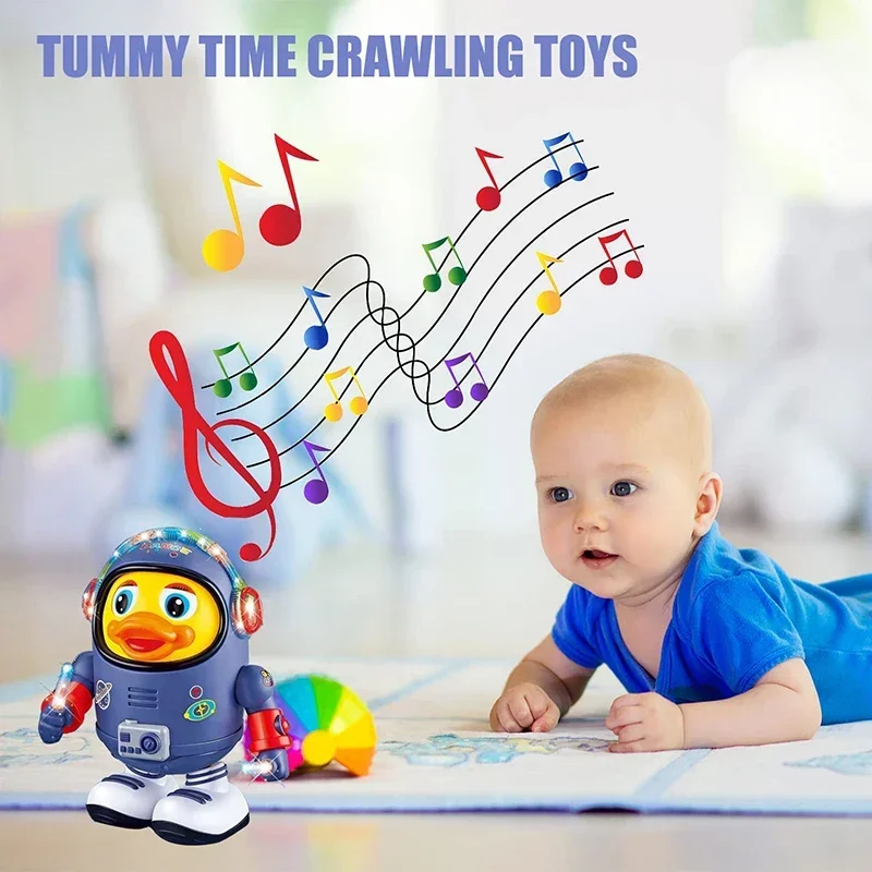 Baby Duck Toy Musical Interactive Toy Electric with Lights and Sounds Dancing Robot Space Elements for Infants Babies Kids Gifts