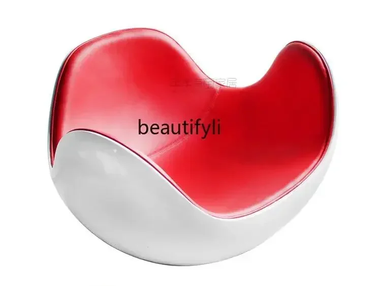 

New modern rolling fiberglass eggshell creative rocking chair lunch lounge chair comfortable personalized lazy sofa