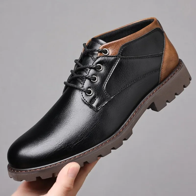 Fashion Autumn Boots for Men High-top Mens Casual Boots New Wear-resistant and Non-slip Male Desert Work Shoes Botas Para Hombre