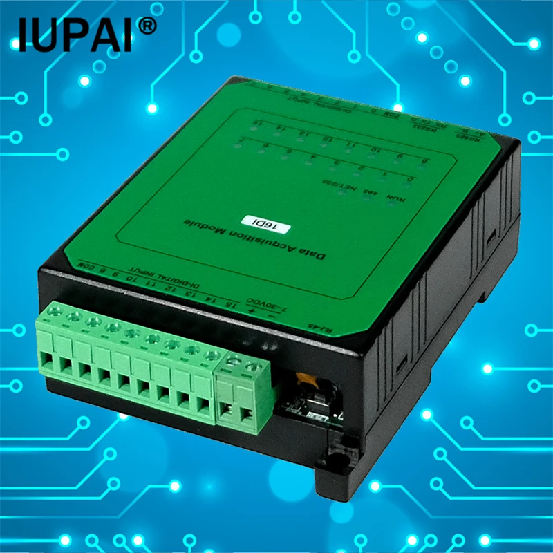 16DI 16-channel DI Digital Switch Input Button State Information Acquisition RS485 MODBUS RTU RS232 Industrial Controller