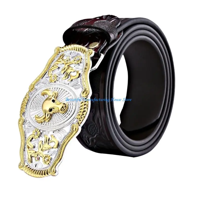 E56A Trendsetting Belt Buckle Hipsters Metal Leather Craft Replacement Belt Buckle
