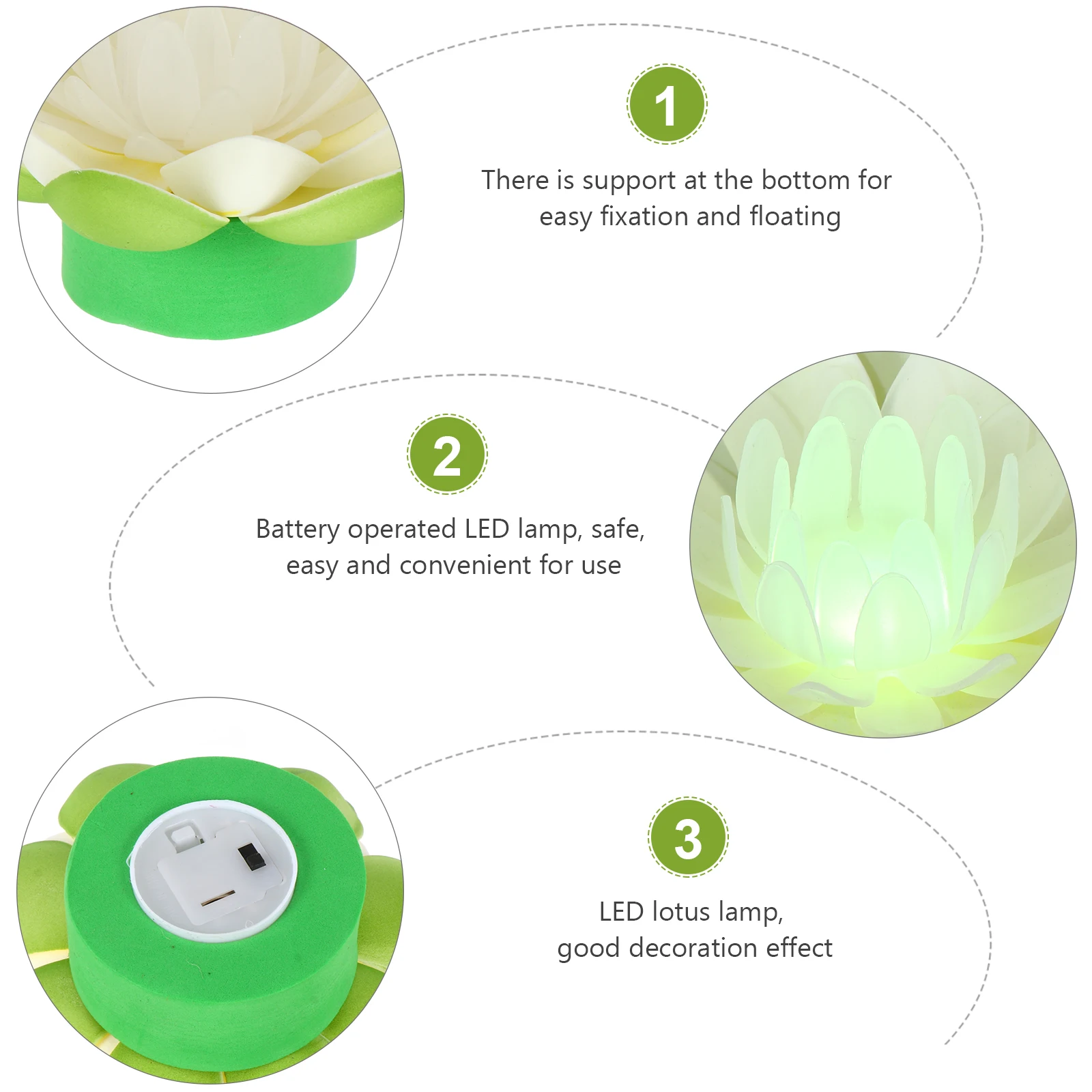 

LED Lotus Light Lamp for Garden Pool Outdoor Decoration EVA Material Compact Size Lightweight Portable Gift Home Decor