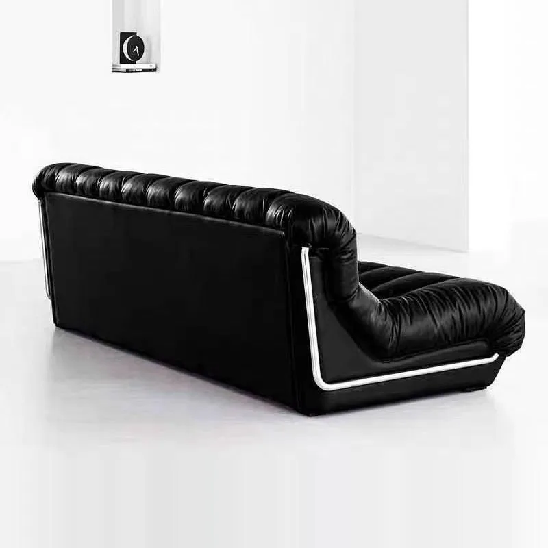 Medieval style piano keys serpentine leather art sofa stainless steel retro