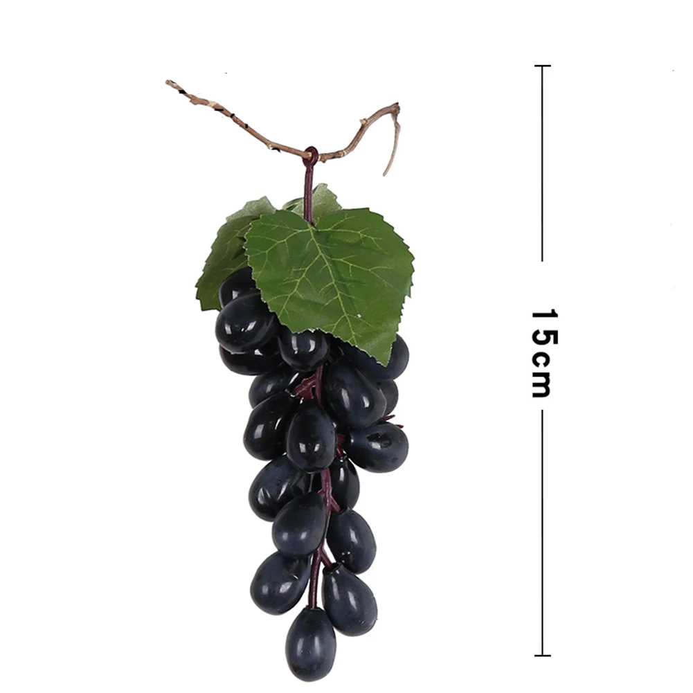 Artificial Grapes Bunches Plastic Fake Rattan Fruit Lifelike Home Garden Decor Festival Party Supply Simulated Fruit Decoration