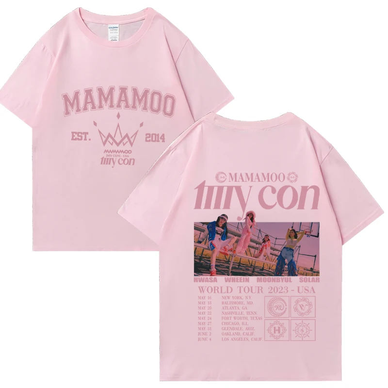 Mamamoo group music Tour Fashion Y2k print T shirt Men Women Casual oversized short sleeve T-shirts Unisex summer Cotton Tops