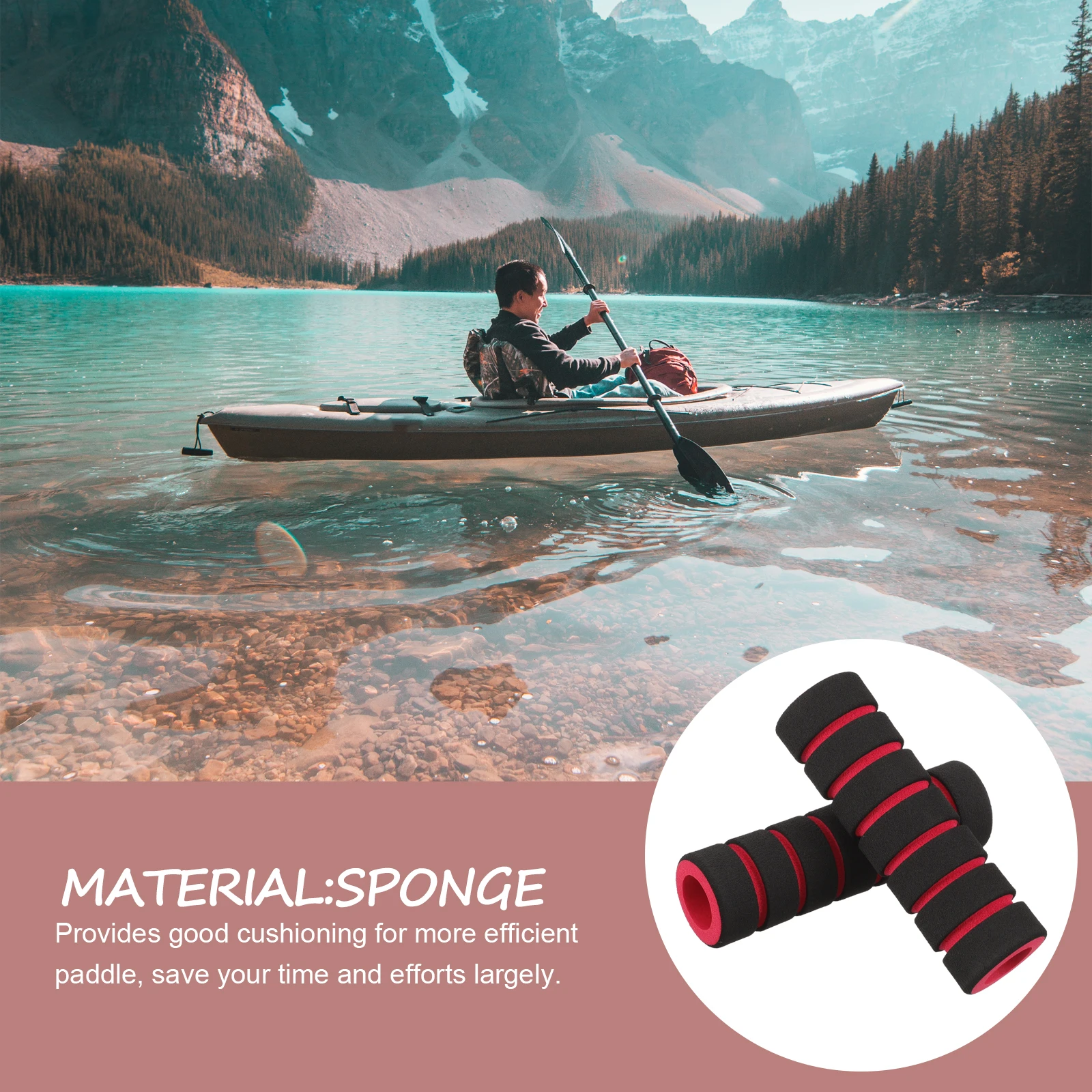 

Colorful Soft Grips 2 Pairs Red Non slip Sponge H Covers Kayak Paddle Accessories Breathing Anti slip Canoe Grip Protector