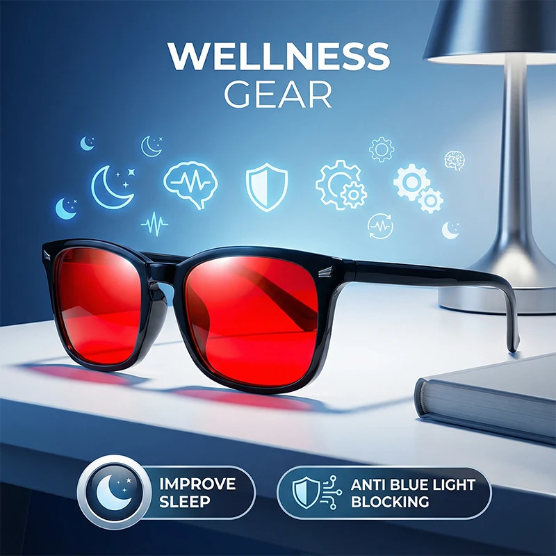 Anti Lumière Bleue Blocage Lunettes de Sommeil Femmes Hommes 2026 Ordinateur De Jeu Lire Lentille Rouge Filtre Lunettes Changement Couleur lunettes de Soleil
