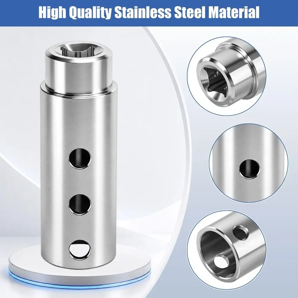1/2-inch Socket Trailer Jack Drill Adapter 1 Inch Drive Shaft Stainless Steel Scissor Jack Drill Adapter Wear-resistance