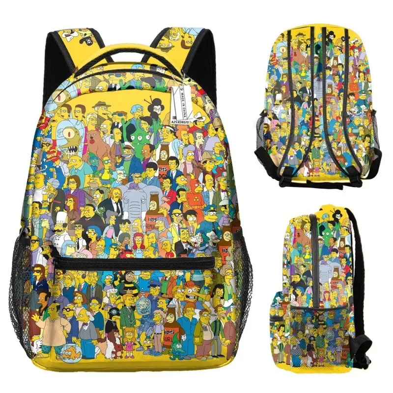 The Simpsons Children\'s Schoolbag Bart Simpson Cartoon Creative Student Large Capacity Shoulder Bag Outdoor Traveling Backpack