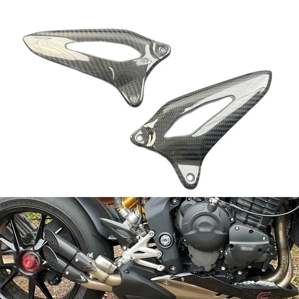 

For Triumph Speed Triple 1200RS 1200RR 2021 2022 2023 2024 Carbon Fiber Motorcycle Accessories Heel Guard Plates Foot Rests
