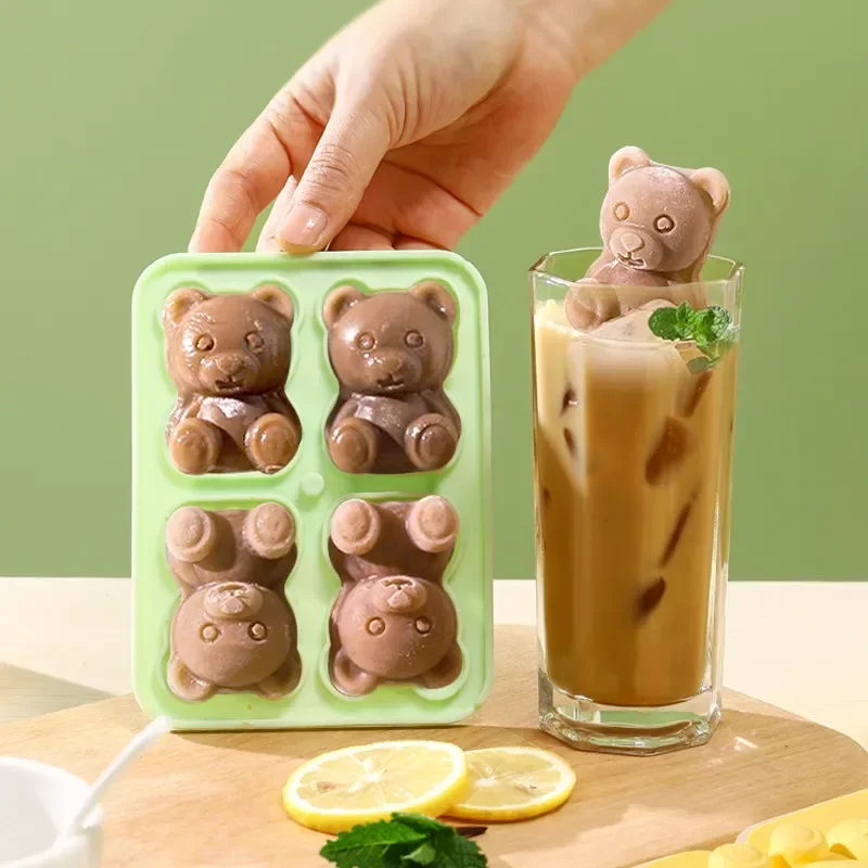 

Cute new bear household ice cube mold silicone creative cartoon ice cream mold the first choice for summer