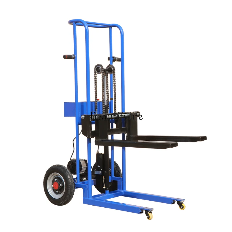 

Full Electric Lifting Hydraulic Loading Truck Portable Small Stacking Hand Push Handling Forklift