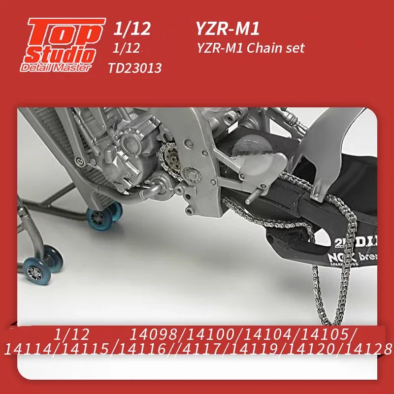 Top Studio 1:12 YZR-M1 Metal Movable Chain Silver TD23013 Modify and Assemble Model Accessories