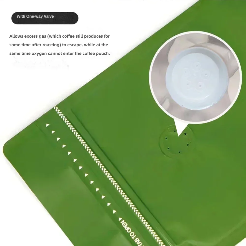 50PCS Resealable Dark Green Plastic Zipper Smell Proof Bag Bolsas Stand Up Zip Lock Pouch for Coffee Tea Powder Packaging Bag