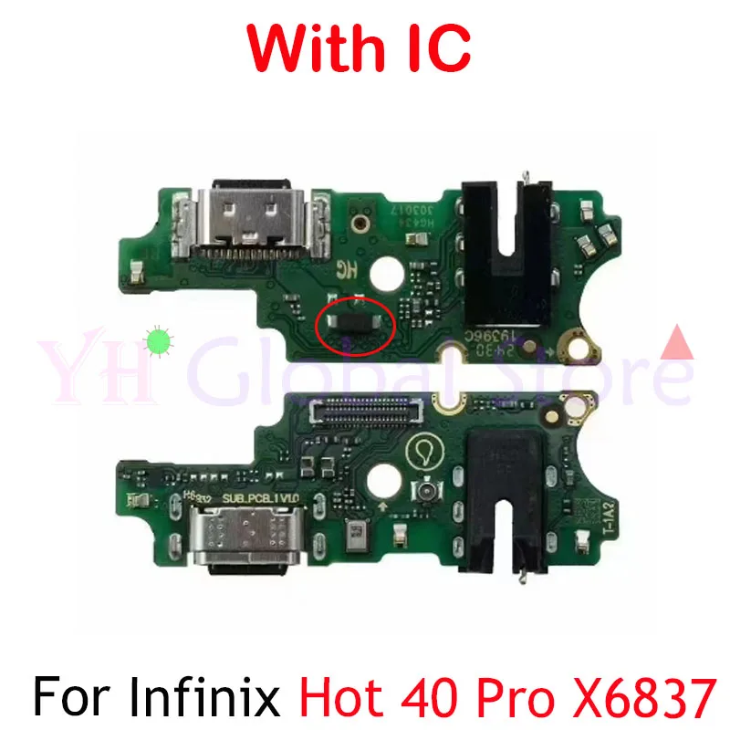 Org For Infinix Hot 40 X6836 / 40 Pro X6837 / 40i X6528 USB Charging Board Dock Port Flex Cable Repair Parts