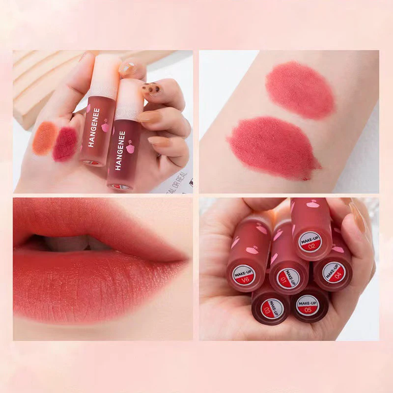 Matte Lip Glazuur Nude Lippenstift Matte Fluwelen Duurzame Fluwelen Vloeibare Lippenstift Sterke Make-Up Art Sexy Waterdicht Rood