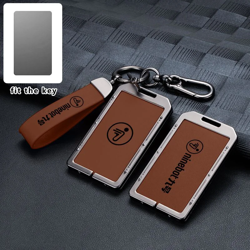 Zinc Alloy Leather NFC Card Key Case for Ninebot E80C M95C M85C N70C F90M Remote Protection Cover Keychain Bag Shell Accessories