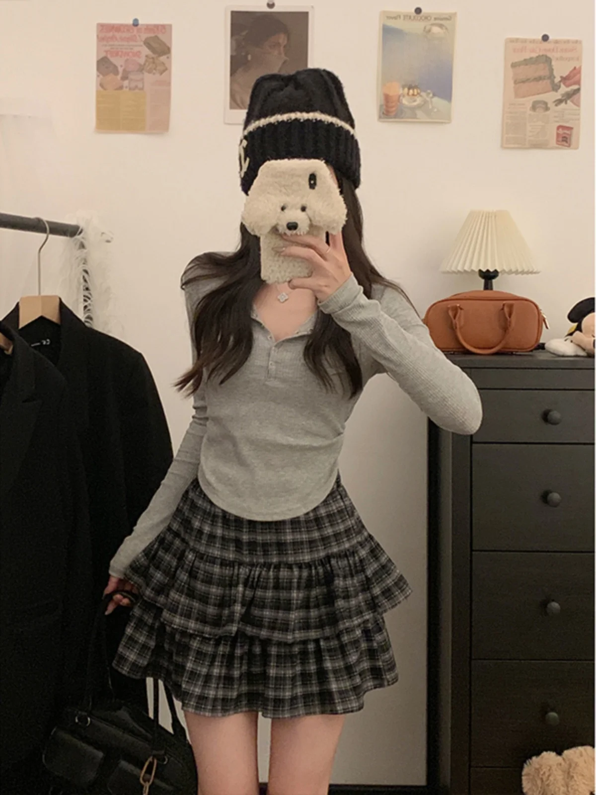 

plus Size Women's Plaid High Waist Midi Skirt Spring New Sle Korean Sle Baking Cake ort Skirt Striped f-length Skirt