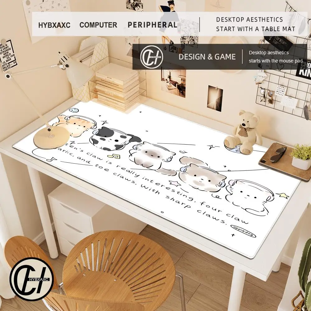 RGB Mouse Pad Gaming Accessory Mechanical Drawing Large HD Mousepad Natural Rubber Carpet Non-Slip Table Mat Office Rug HYBXAXC