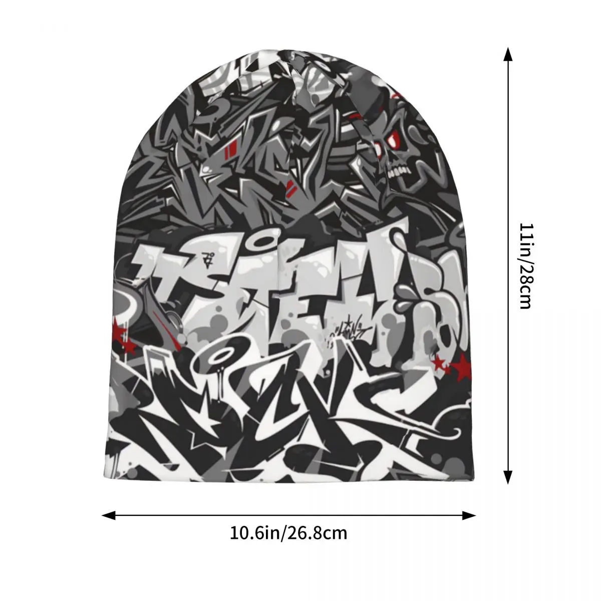 Cappelli con cofano Graffiti Art Pattern uomo donna Skullies sottili berretti cappello Street Art illustrazione autunno primavera Cap Street Caps