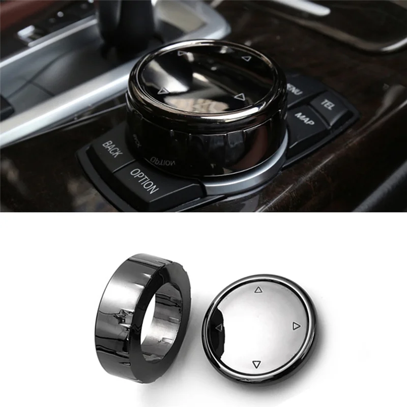 ABKU-2Set For Idrive Car Multimedia Button Cover Trim Knob Sticker For BMW F10 F18 F07 F20 F21 F06 F12 F30 F01 F02 F25 F26
