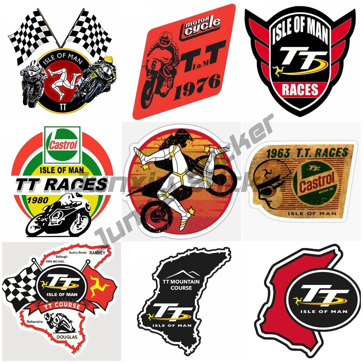 

Isle of Man TT Racing Logo Car Stickers Auto Motorcycle Scratch Decorative Stickers Vinyl Waterproof Accessories Stickers