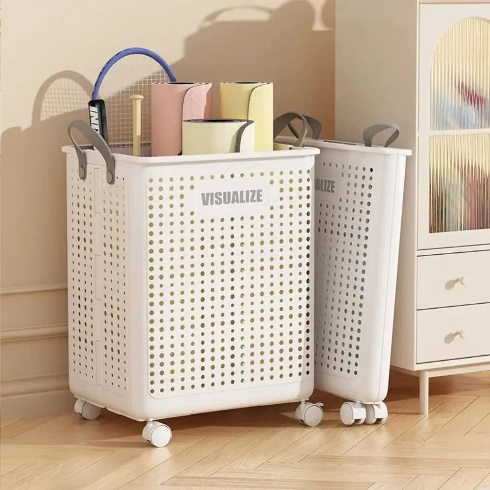 Toy Storage Basket Fold Laundry Hamper Multi-Purpose Imitation Rattan Basket High-Capacity Depository Rack Hollow Storage Box