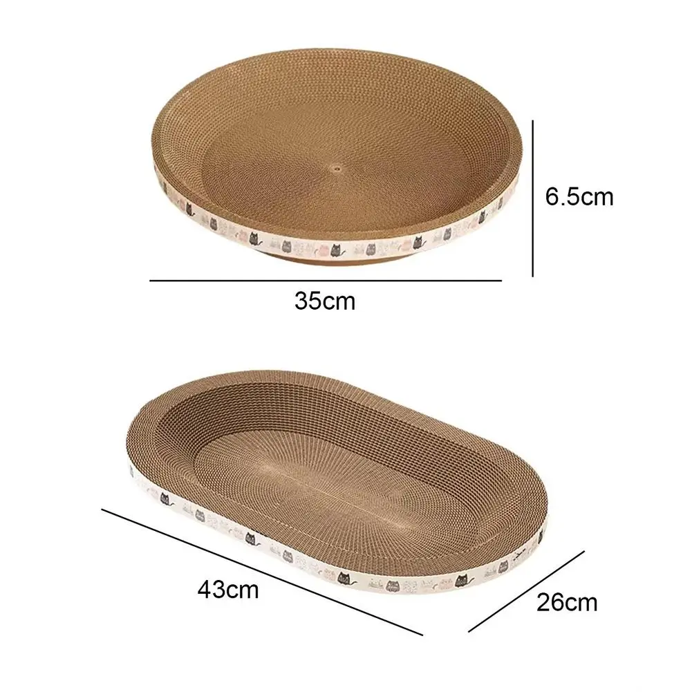 Langlebiges Wellpappe-Kratzbett für Katzen, rund, oval, Kratzmatte, Schale, Nest, nicht haarverlustend, Krallenspielzeug für große Katzen, Ruhegeschenk – Detail 16