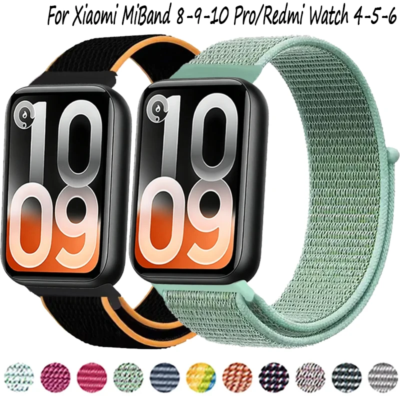 Nylon Braided Band For Xiaomi Miband 10/9/8 Pro SmartWatch Comfortable Bracelet Watchband For Redmi Watch 4-5-6 Strap Accessory