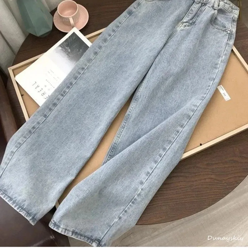 

Streetwear High Waist Women's Fashion Jeans Woman Girls Women Wide Leg Pants Trousers Female Jean Femme Denim Bagge Mom Jeans