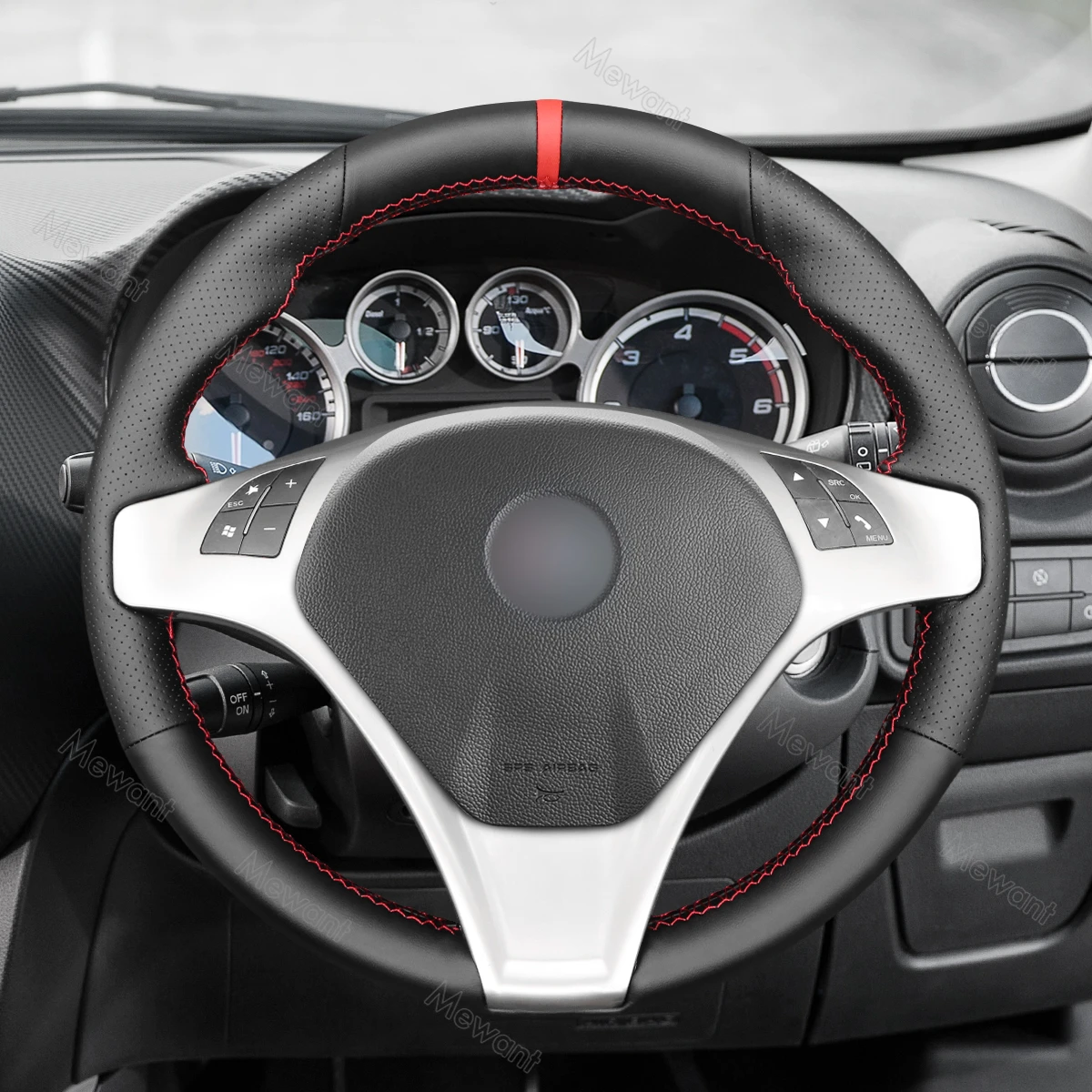 MEWANT for Giulietta car steering wheel cover artificial car accessories for Alfa Romeo Giulietta 2010-2014 MiTo 2008-2015