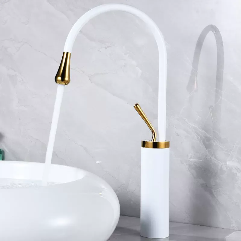 Bathroom Basin Faucet Hot and Cold Black and Gold Basin Faucet Mixer Tap Lavotory Faucet  Bathroom Vessel Sink Faucet Mixer Taps