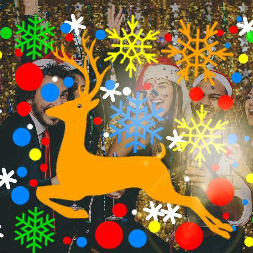 โคมไฟแบบไดนามิกหมุนได้สำหรับไฟฉายเลเซอร์คริสต์มาสห้องนอนนำมาใช้ใหม่สีสันสดใสสำหรับเวทีปาร์ตี้ในร่มเครื่องประดับปีใหม่1-2ชิ้น