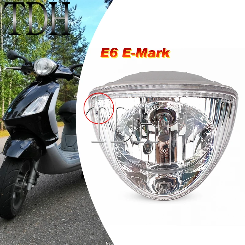 Scooter Front Headlight Bulbs Head Light Lamp For Piaggio Fly 50 2T 4T 100 125 4T Euro 3 150 4T Euro 3 Liberty 50 125 Headlamp