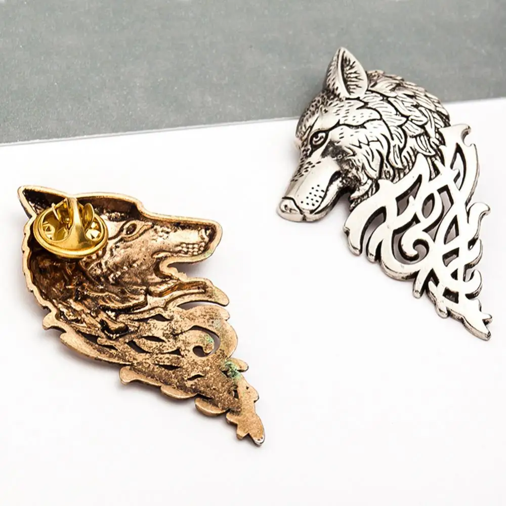 Jewelry Women Brooch Pin Badge Vintage Men Wolf Lapel Collar Shirt Jeans Jacket Badge