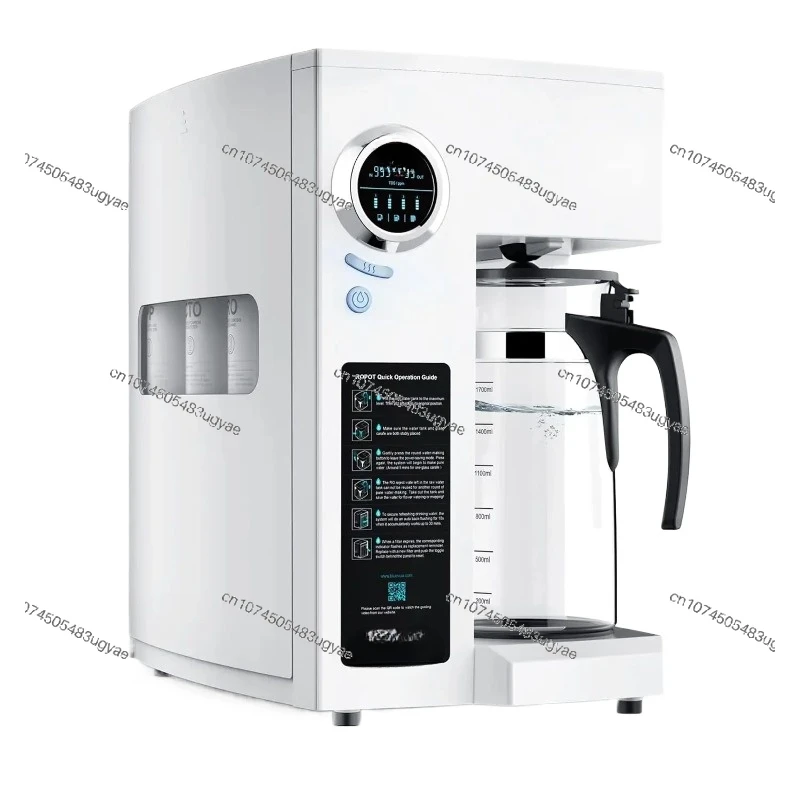 RO100ROPOT Reverse Osmosis System Countertop Water, 4 Stage Purification, Counter RO Filtration, 2:1 Pure to Drain