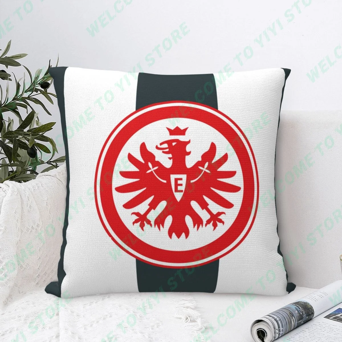 Taie d'oreiller décorative Eintracht FrankindexFuball AG, housse de coussin pour voiture, canapé, salon, nouveau