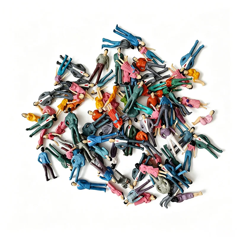 10/20 Stück bunte Miniatur-Figuren im Maßstab 1:50, menschliche Figuren, DIY-Modellbau, Sandtisch, Landschaft, Menschen, Layout, Diorama – Detail 3