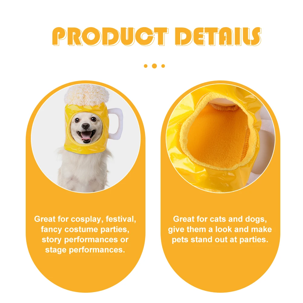 

1pc Pet Cosplay Hats Dog Costume Bright Skin-Friendly Polyester Comfortable For Cats Dogs Festival Party Costume Pet Hat